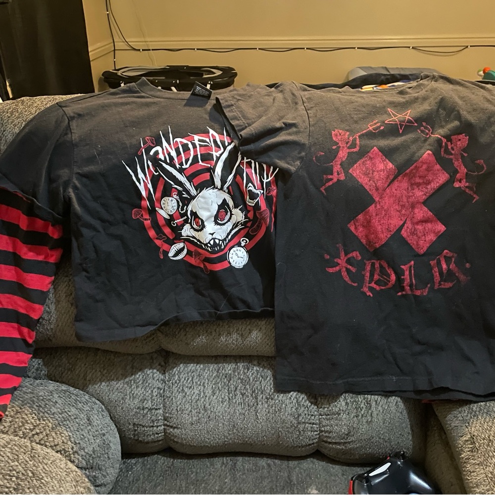 Black and Red Graphic Shirts